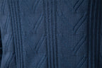 Men’s Jacquard Open Collar Knit Sweater