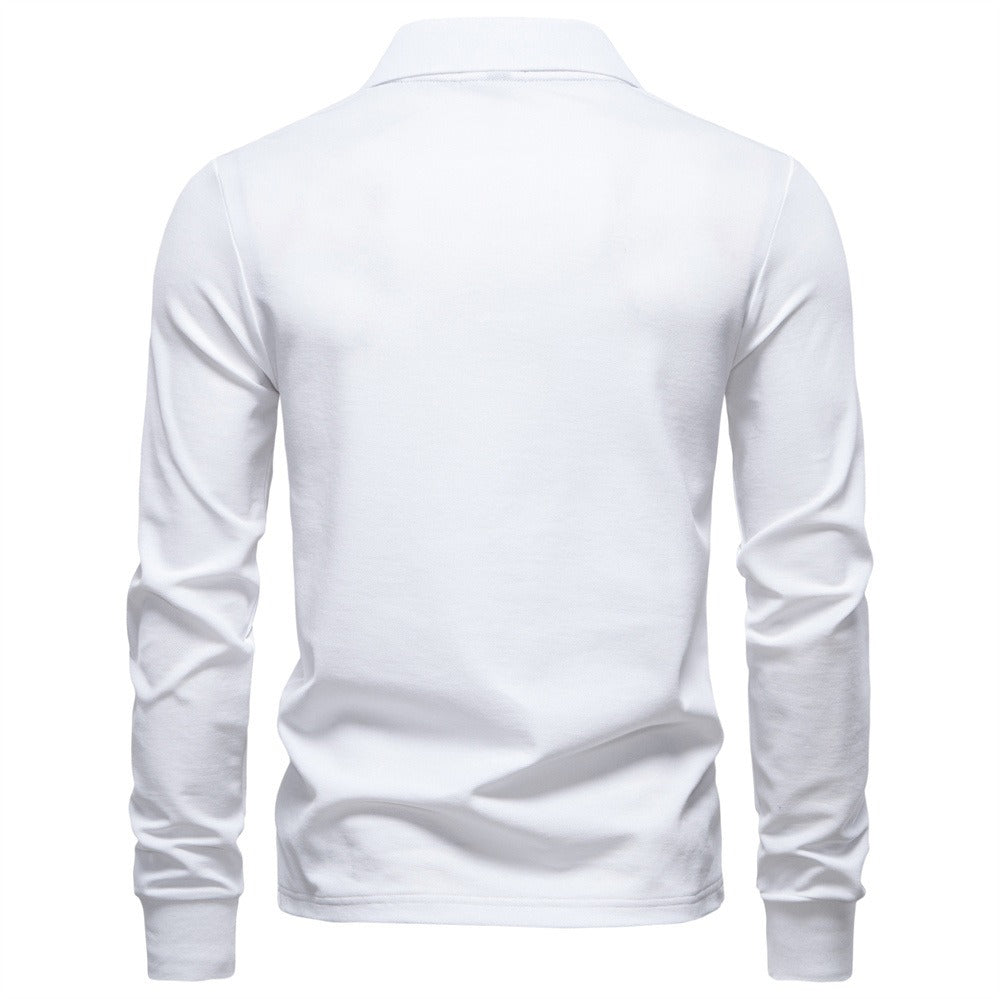 Men’s Cotton Blend Long Sleeve Polo Shirt