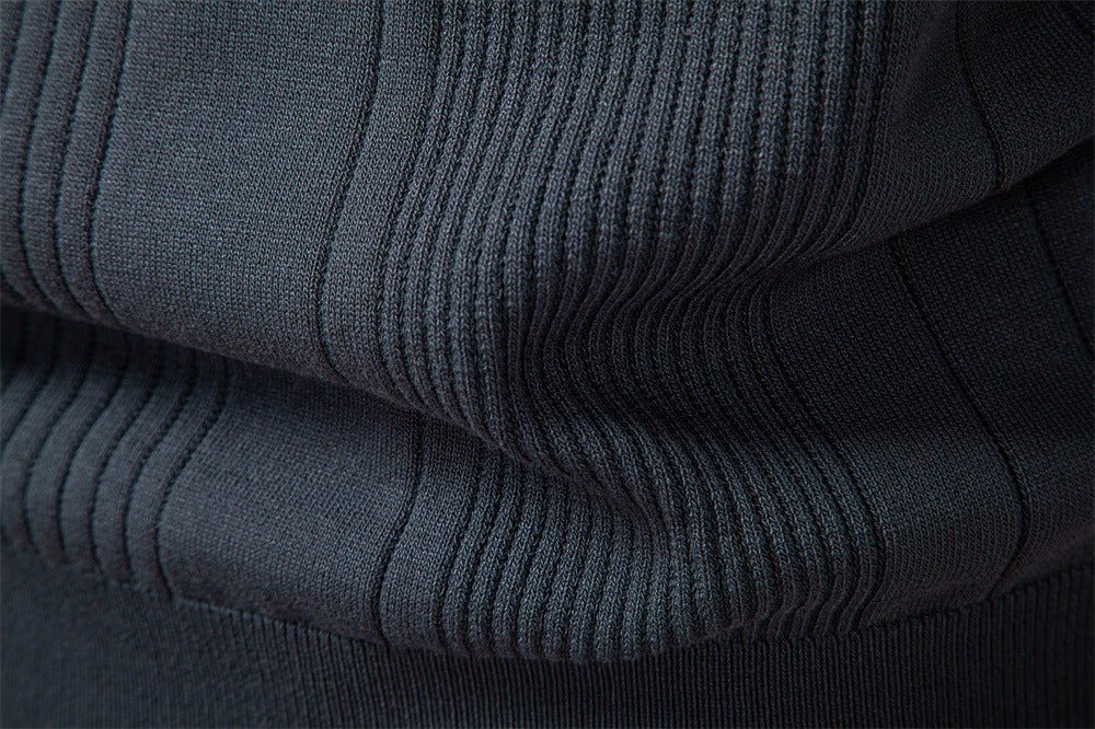Men’s Contrast Trim Textured Knit Polo Sweater