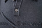 Men’s Jacquard Knit Long Sleeve Polo Shirt