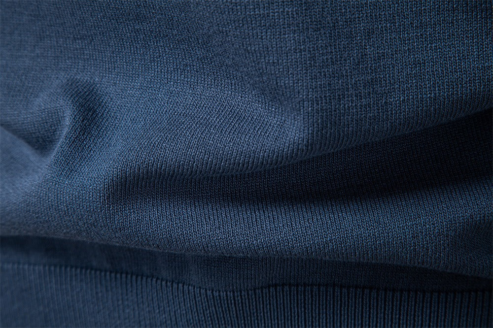 Men’s Jacquard Open Collar Knit Sweater
