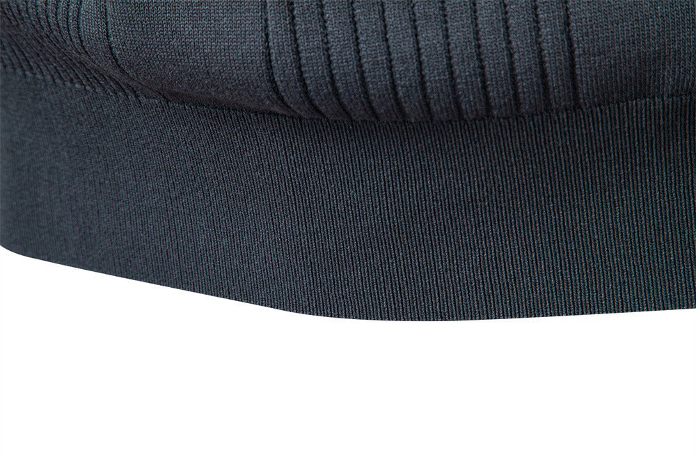 Men’s Contrast Trim Textured Knit Polo Sweater