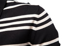Men’s Striped Long Sleeve Knit Polo Sweater