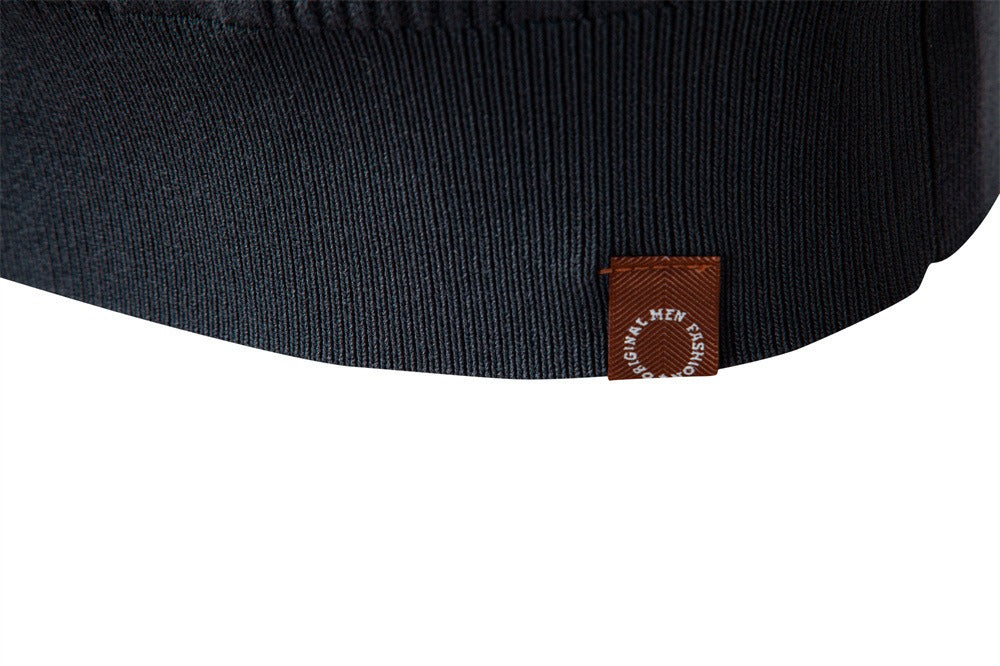 Men’s Contrast Trim Textured Knit Polo Sweater