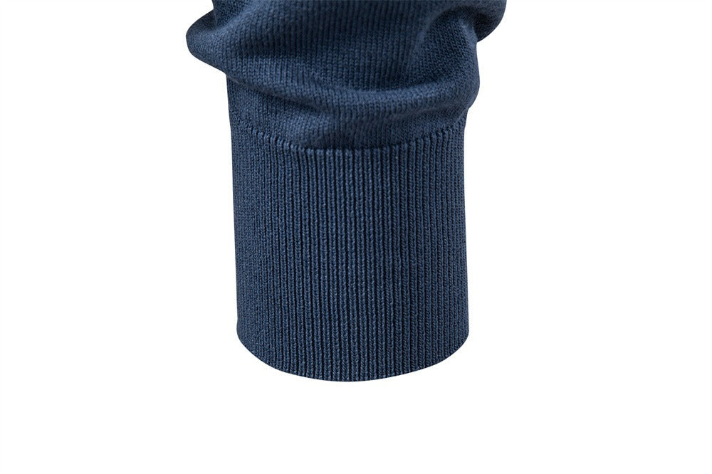 Men’s Jacquard Open Collar Knit Sweater