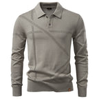 Men’s Jacquard Knit Long Sleeve Polo Shirt