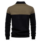 Men’s Colorblock Long Sleeve Polo Sweatshirt