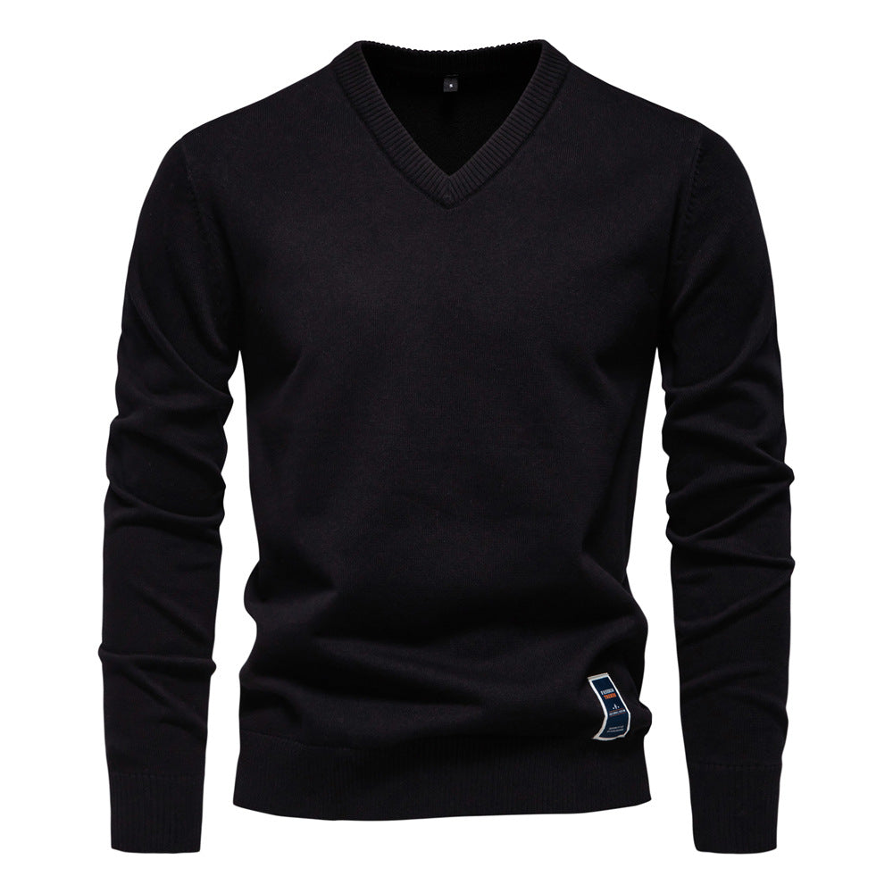 Men’s Cotton V-Neck Knit Sweater