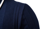 Men’s Contrast Trim Textured Knit Polo Sweater