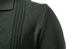 Men’s Jacquard Open Collar Knit Sweater