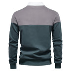 Men’s Colorblock Long Sleeve Polo Sweatshirt