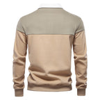 Men’s Colorblock Long Sleeve Polo Sweatshirt