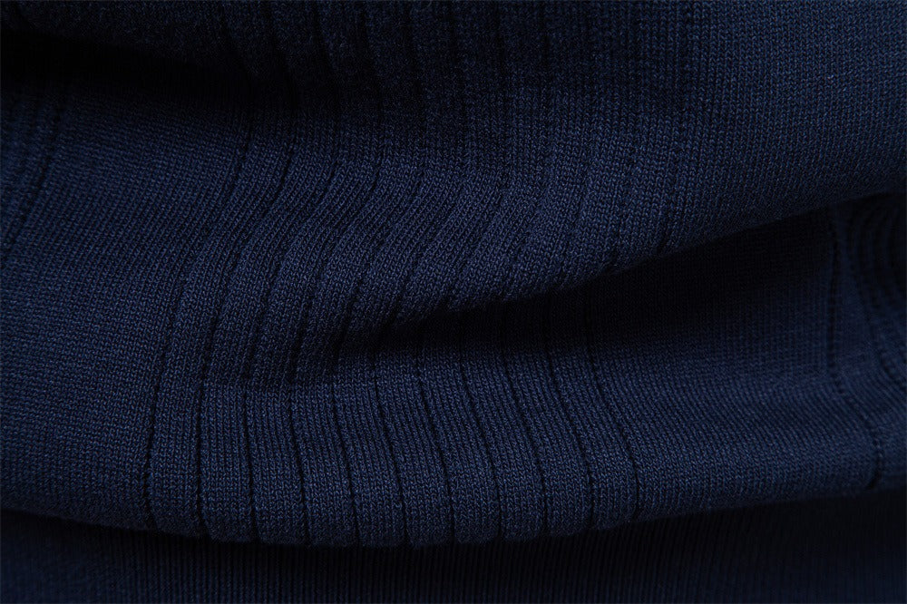 Men’s Contrast Trim Textured Knit Polo Sweater