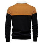 Men’s Colorblock Long Sleeve Polo Sweatshirt