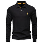 Men’s Cotton Blend Long Sleeve Polo Shirt