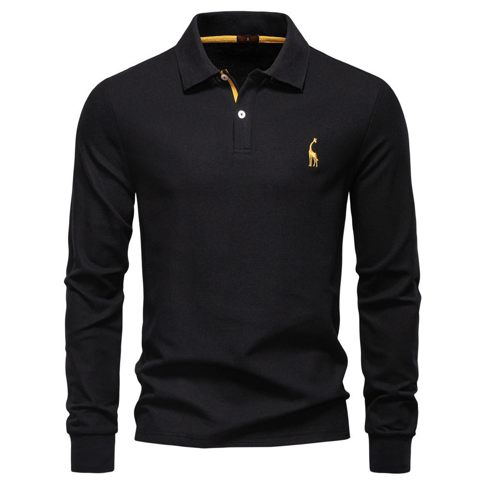 Men’s Cotton Blend Long Sleeve Polo Shirt