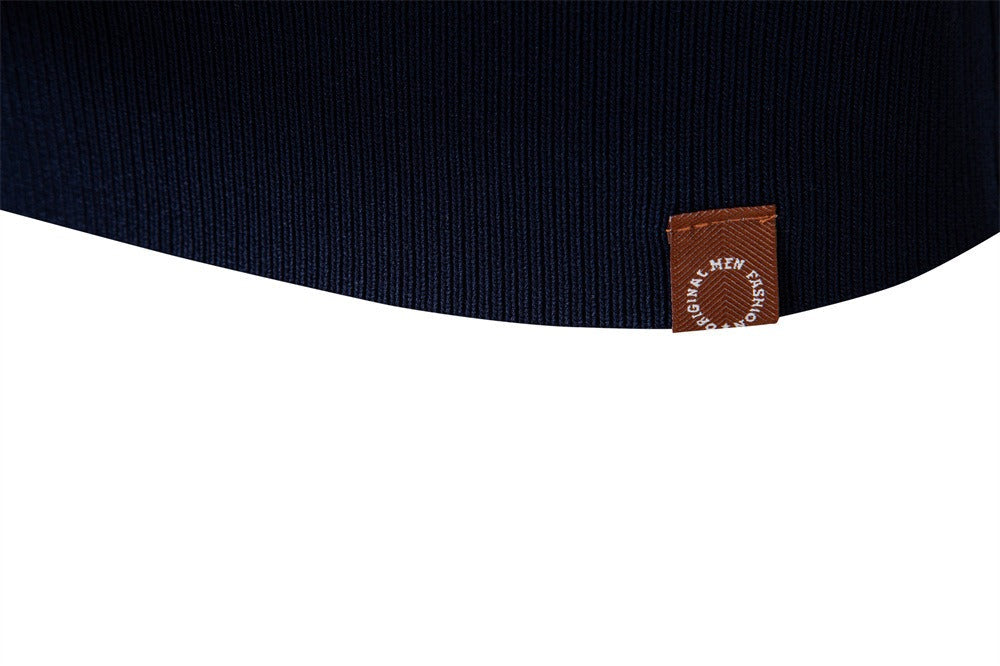 Men’s Contrast Trim Textured Knit Polo Sweater