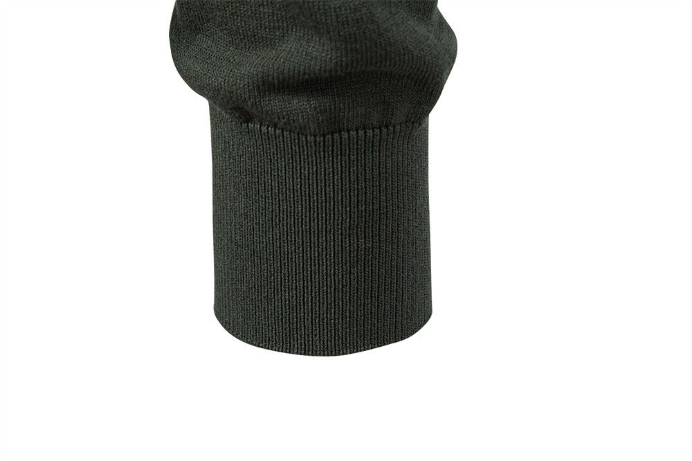 Men’s Jacquard Open Collar Knit Sweater