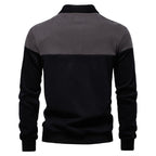 Men’s Colorblock Long Sleeve Polo Sweatshirt