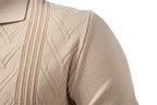 Men’s Jacquard Open Collar Knit Sweater