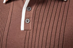 Men’s Contrast Trim Textured Knit Polo Sweater