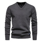 Men’s Cotton V-Neck Knit Sweater