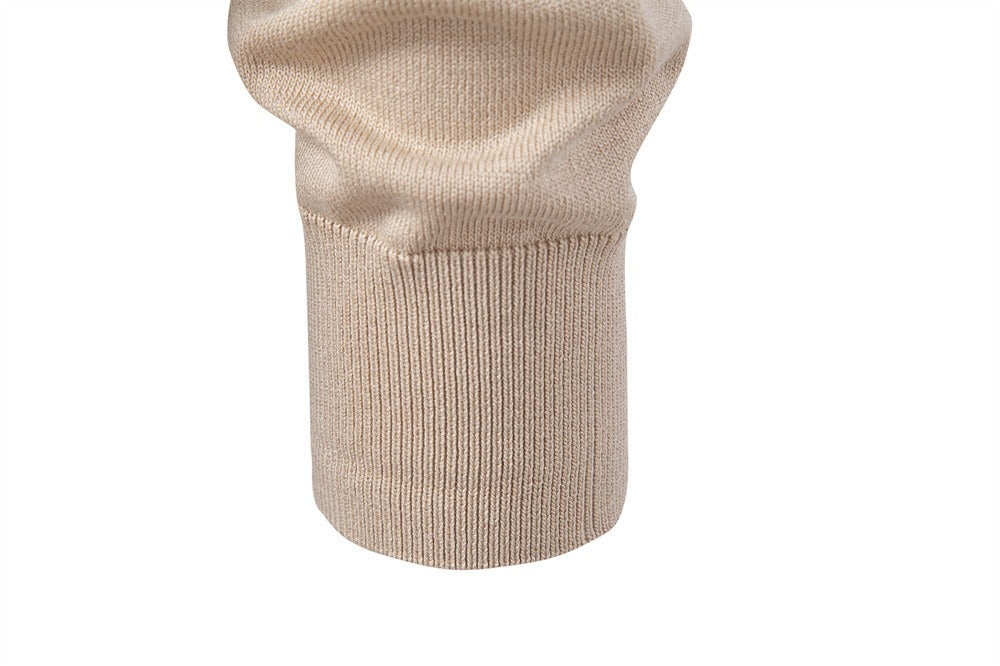 Men’s Jacquard Open Collar Knit Sweater