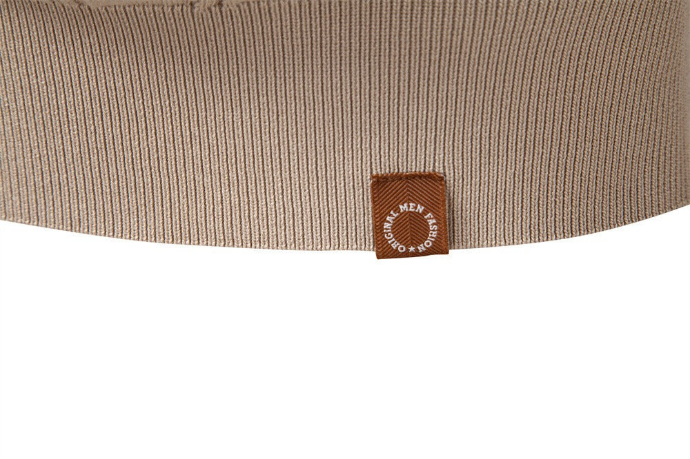 Men’s Jacquard Open Collar Knit Sweater