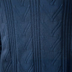 Men’s Jacquard Open Collar Knit Sweater