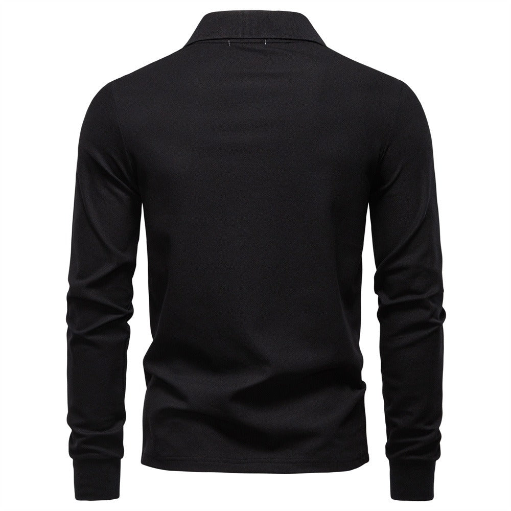 Men’s Cotton Blend Long Sleeve Polo Shirt