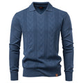Men’s Jacquard Open Collar Knit Sweater