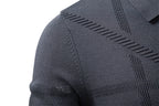 Men’s Jacquard Knit Long Sleeve Polo Shirt