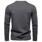 Men’s Contrast V-Neck Long Sleeve T-Shirt