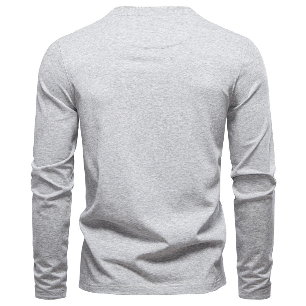 Men’s Long Sleeve Cotton Henley Shirt