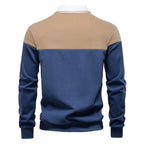 Men’s Colorblock Long Sleeve Polo Sweatshirt