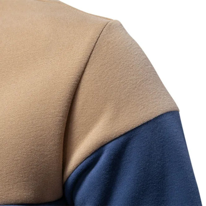 Men’s Colorblock Long Sleeve Polo Sweatshirt