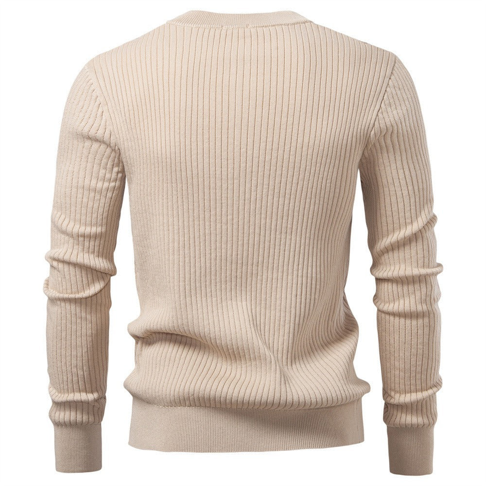 Men’s Ribbed Long Sleeve Knit Sweater