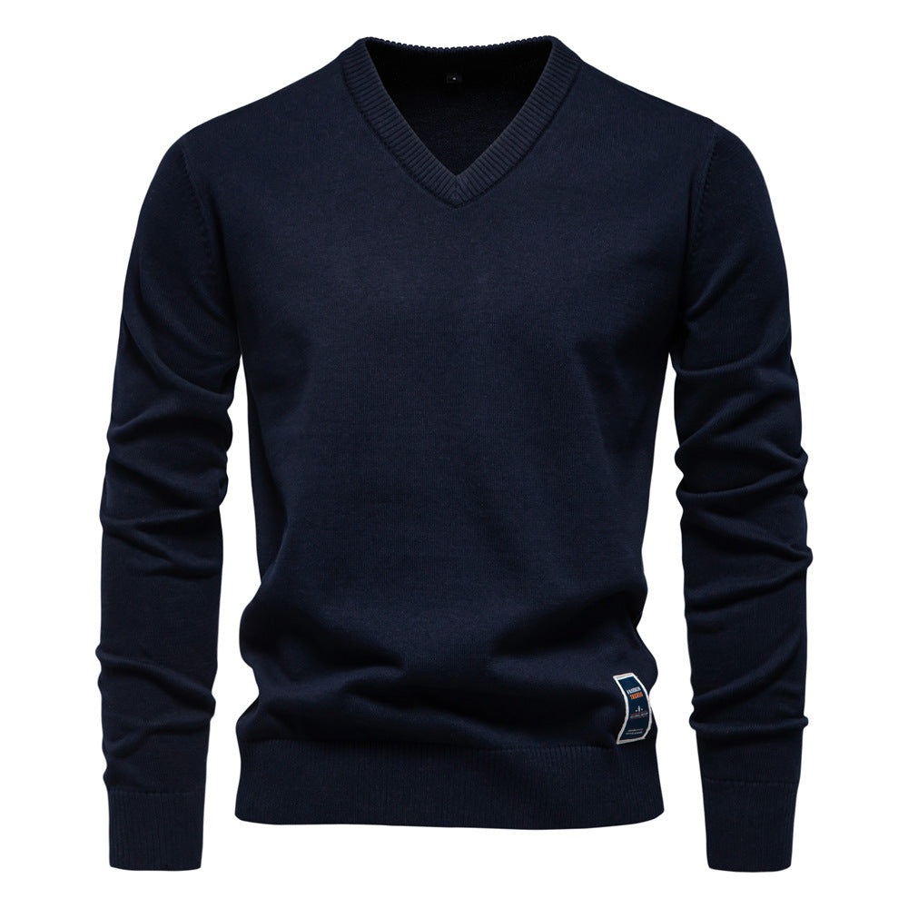 Men’s Cotton V-Neck Knit Sweater