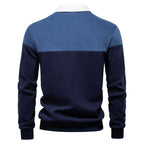 Men’s Colorblock Long Sleeve Polo Sweatshirt