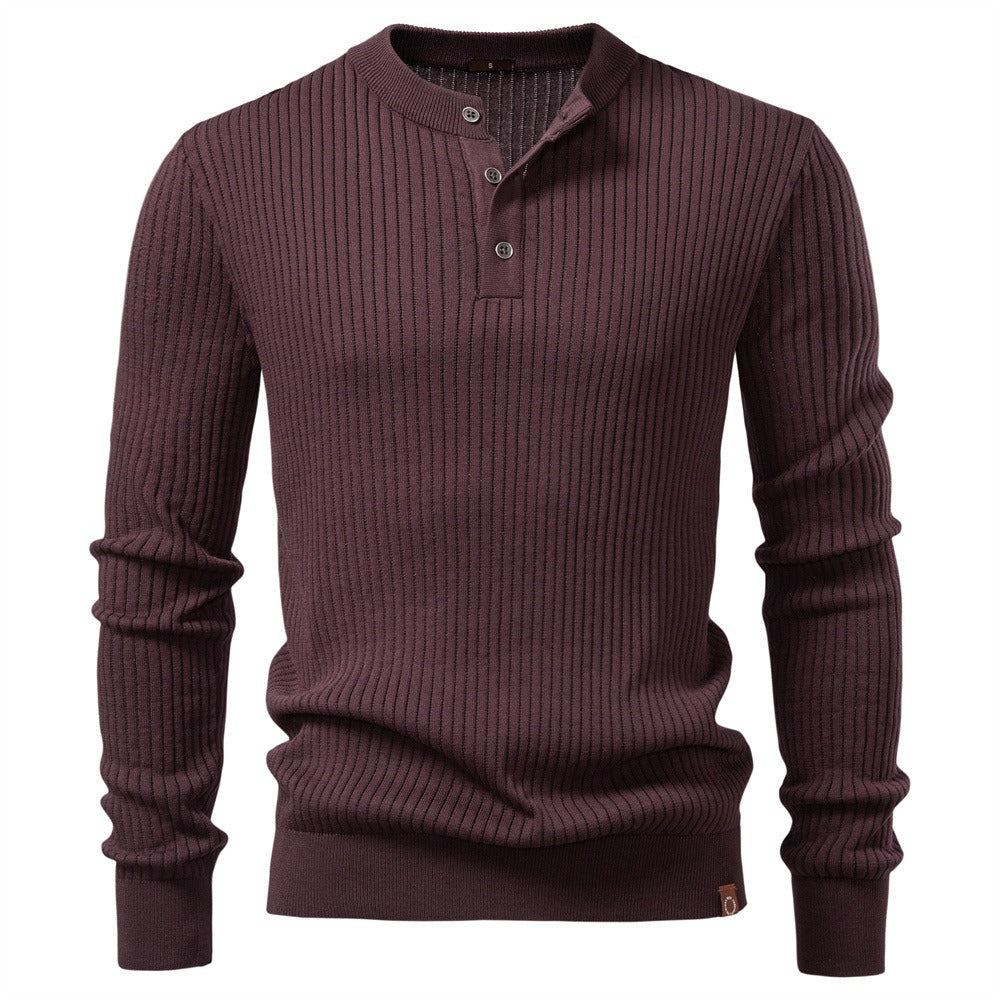 Men’s Ribbed Long Sleeve Knit Sweater