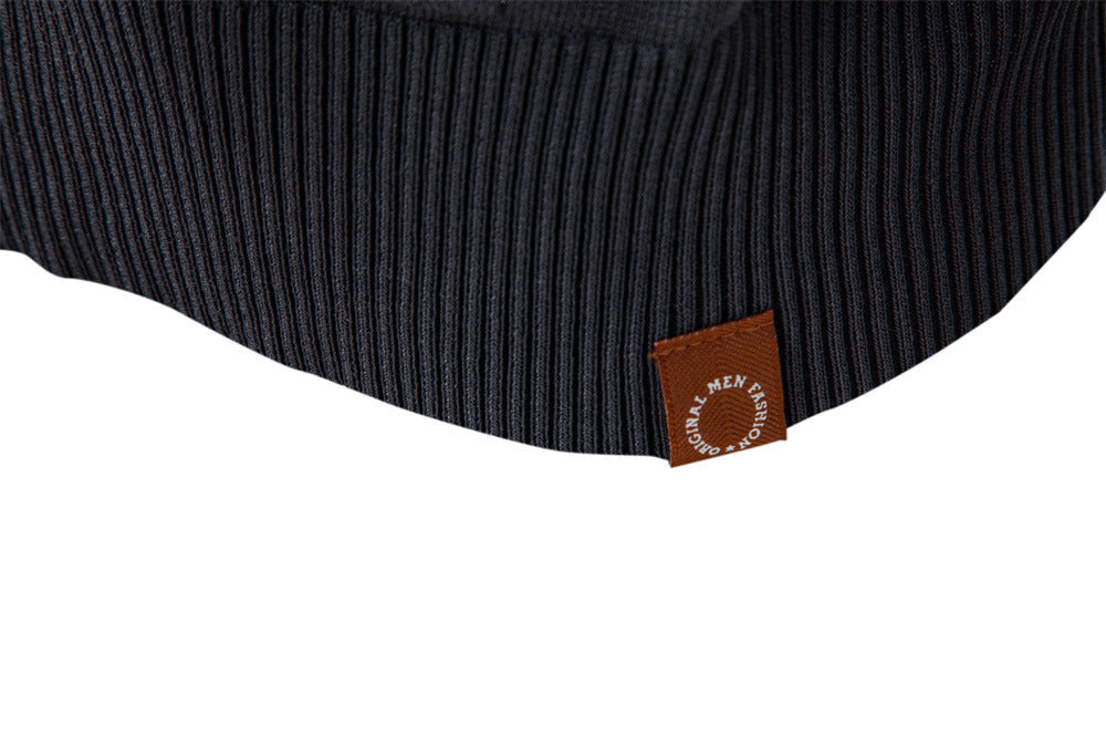 Men’s Jacquard Knit Long Sleeve Polo Shirt