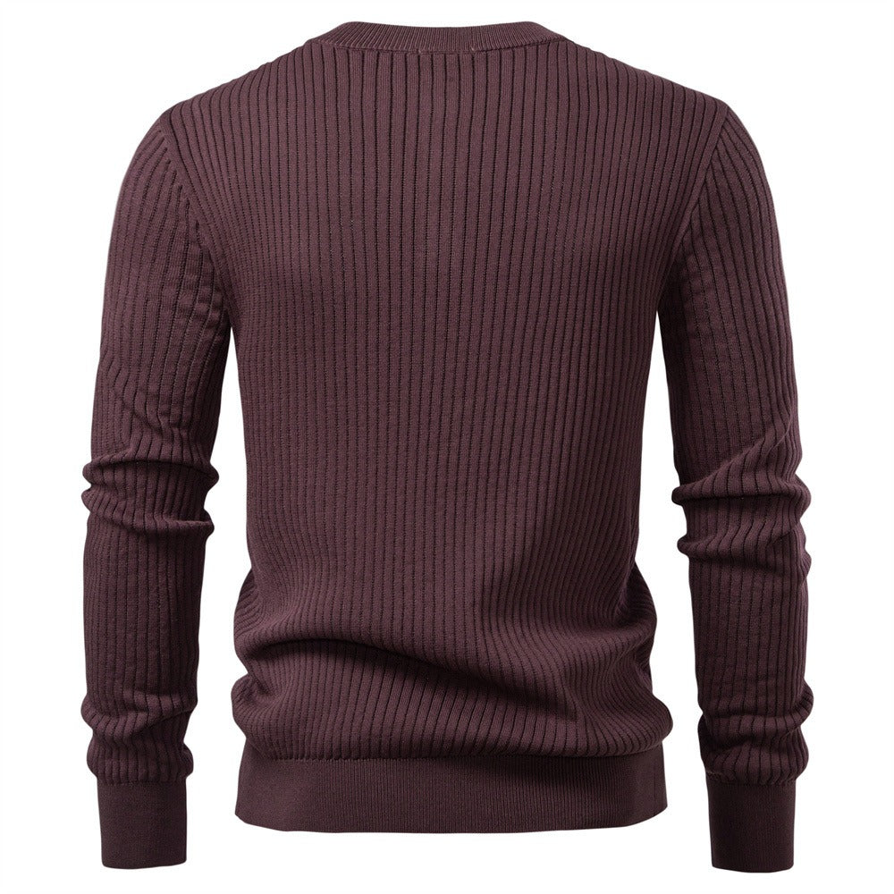 Men’s Ribbed Long Sleeve Knit Sweater