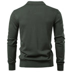 Men’s Jacquard Open Collar Knit Sweater
