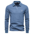 Men’s Cotton Blend Long Sleeve Polo Shirt