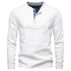 Men’s Long Sleeve Cotton Henley Shirt