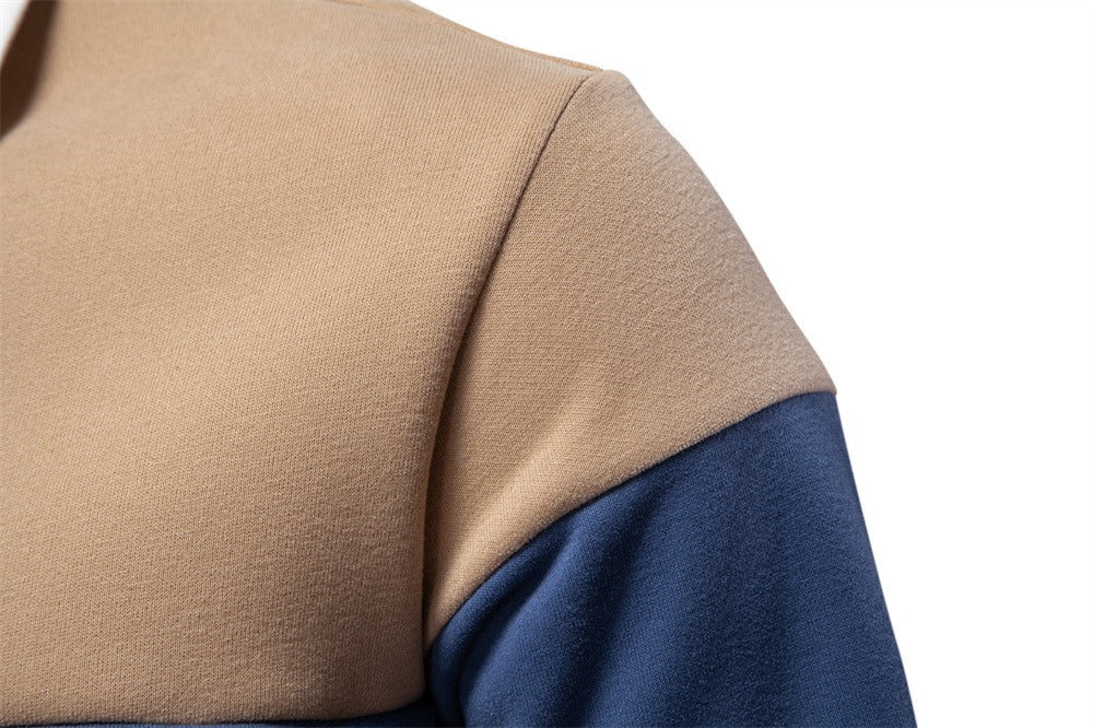 Men’s Colorblock Long Sleeve Polo Sweatshirt