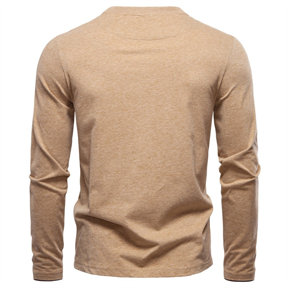 Men’s Contrast V-Neck Long Sleeve T-Shirt