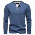 Men’s Long Sleeve Cotton Henley Shirt