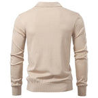 Men’s Jacquard Open Collar Knit Sweater