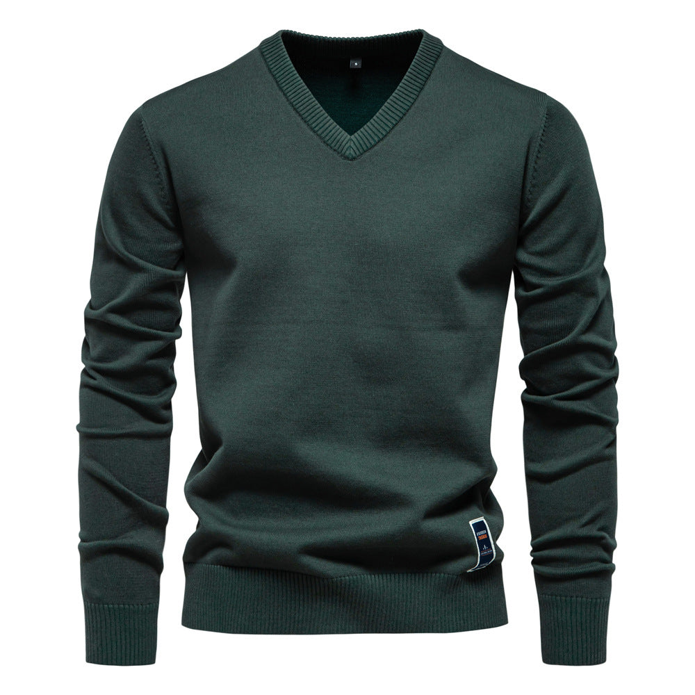 Men’s Cotton V-Neck Knit Sweater